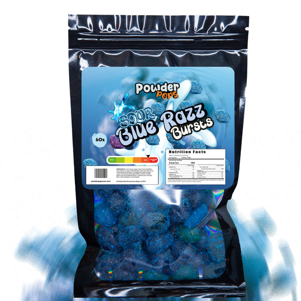 PowderPops Sour Blue Razz Bursts Viral Candy 6OZ